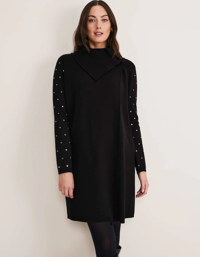 Paloma Stud Sleeve Knit Coat