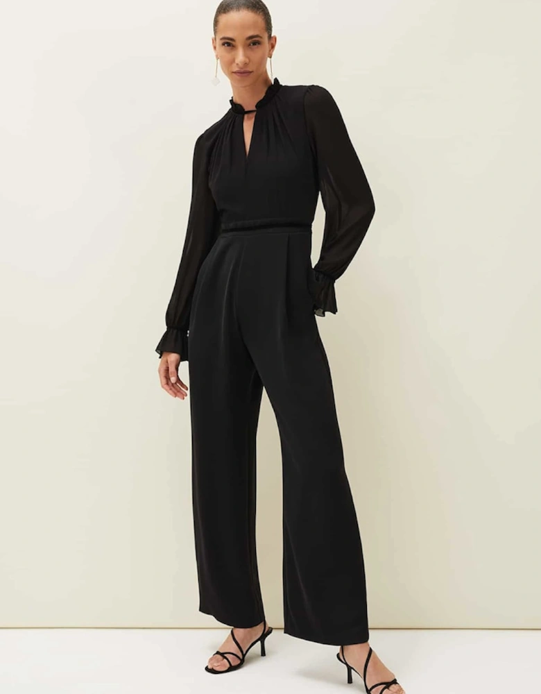 Una Velvet Trim Jumpsuit