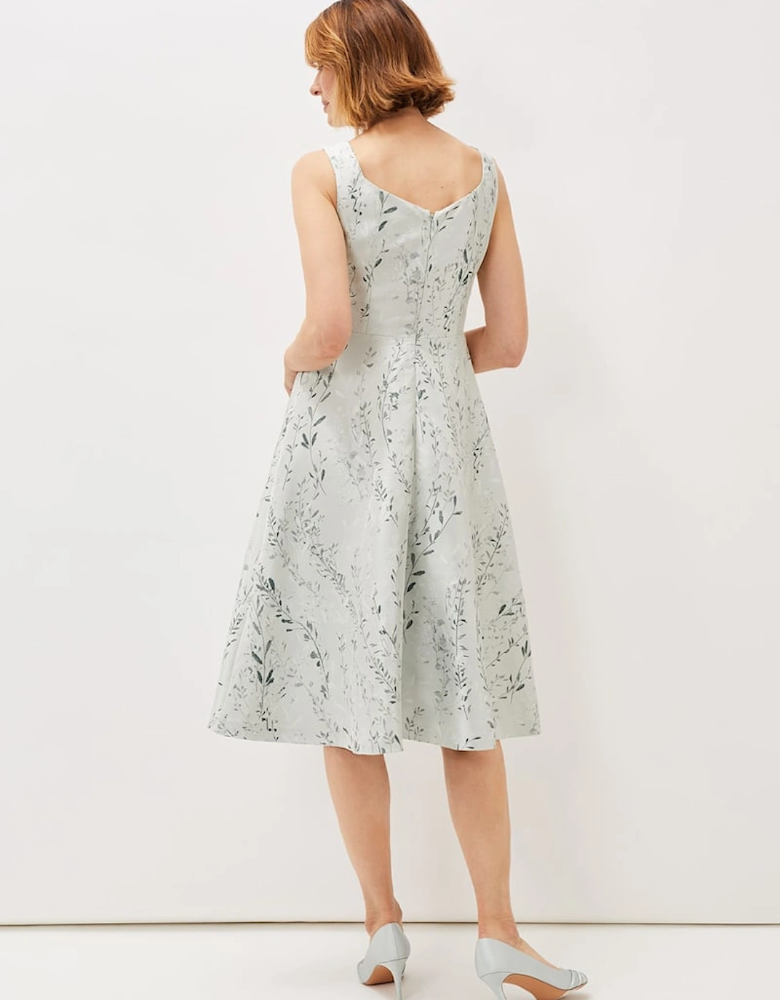Becka Floral Jacquard Fit and Flare Dress
