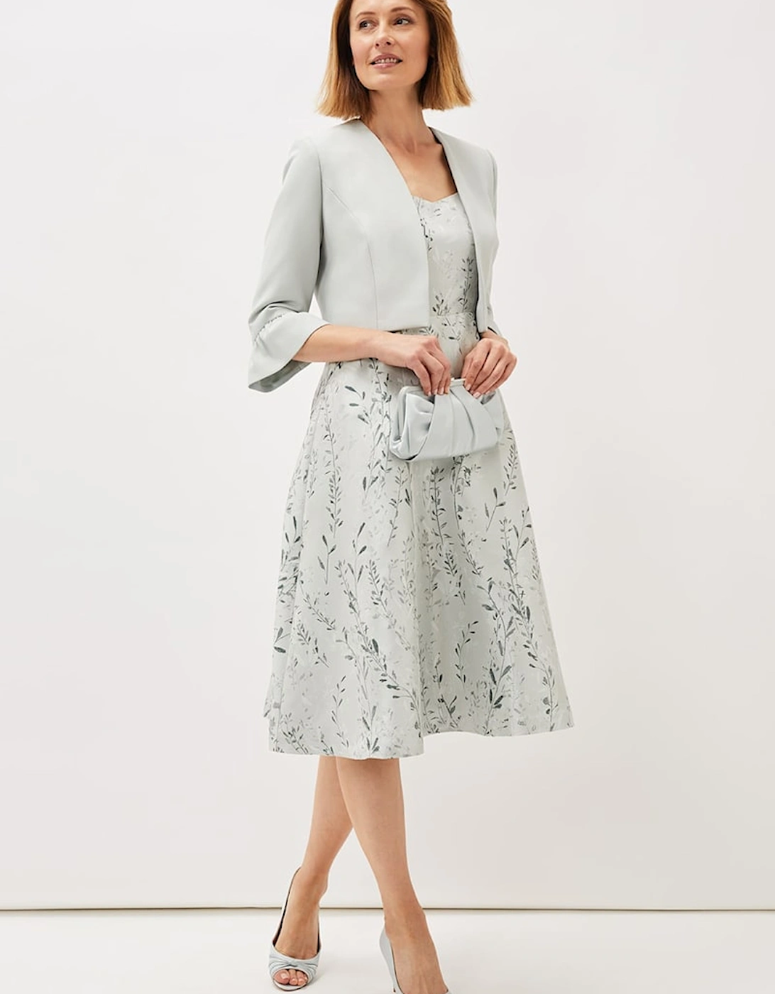 Becka Floral Jacquard Fit and Flare Dress