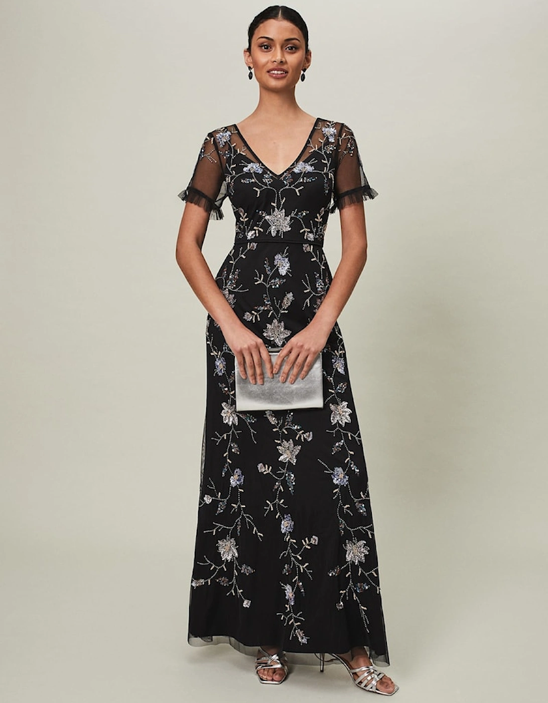 Sierra Sequin Floral Dress, 7 of 6