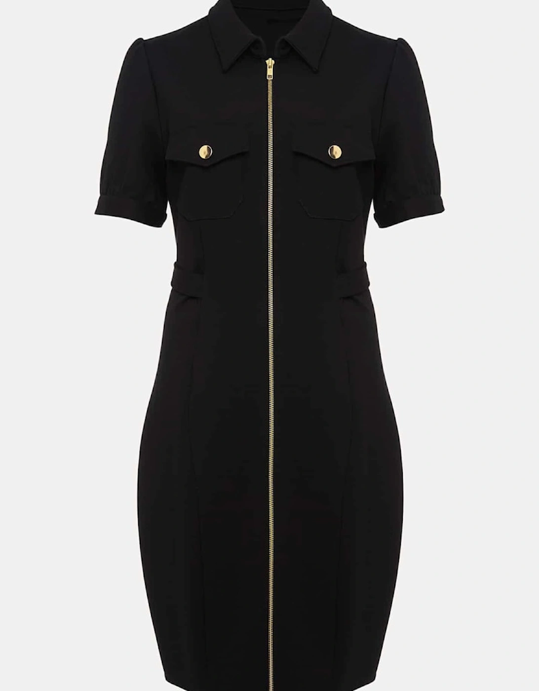 Shaden Zip Front Ponte Dress