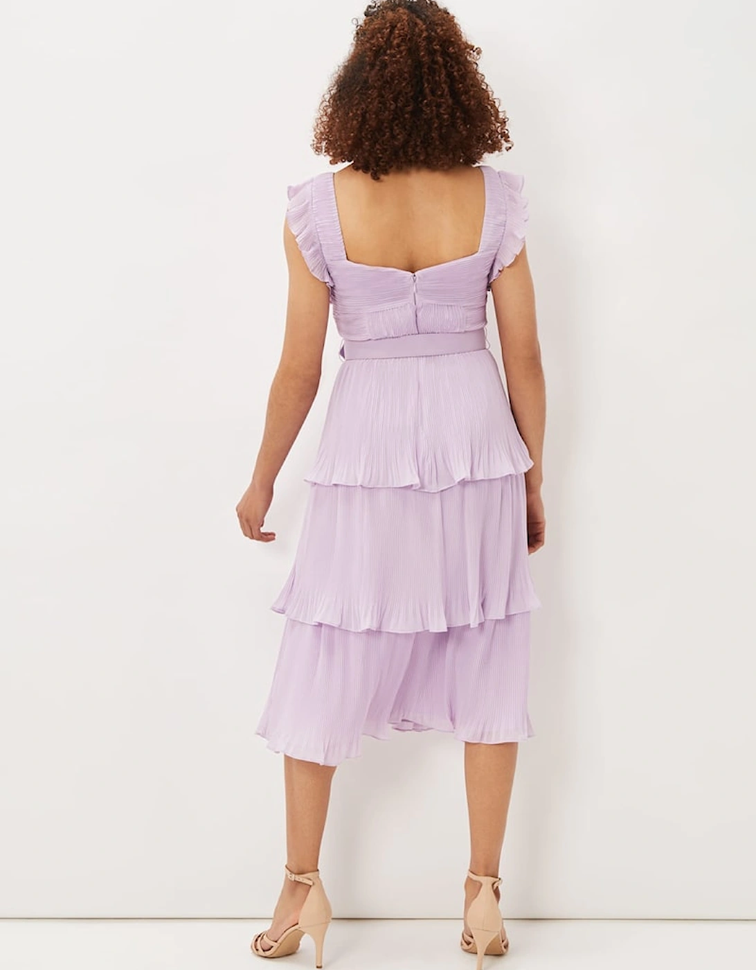 Skyler Pleated Tiered Midi Dress