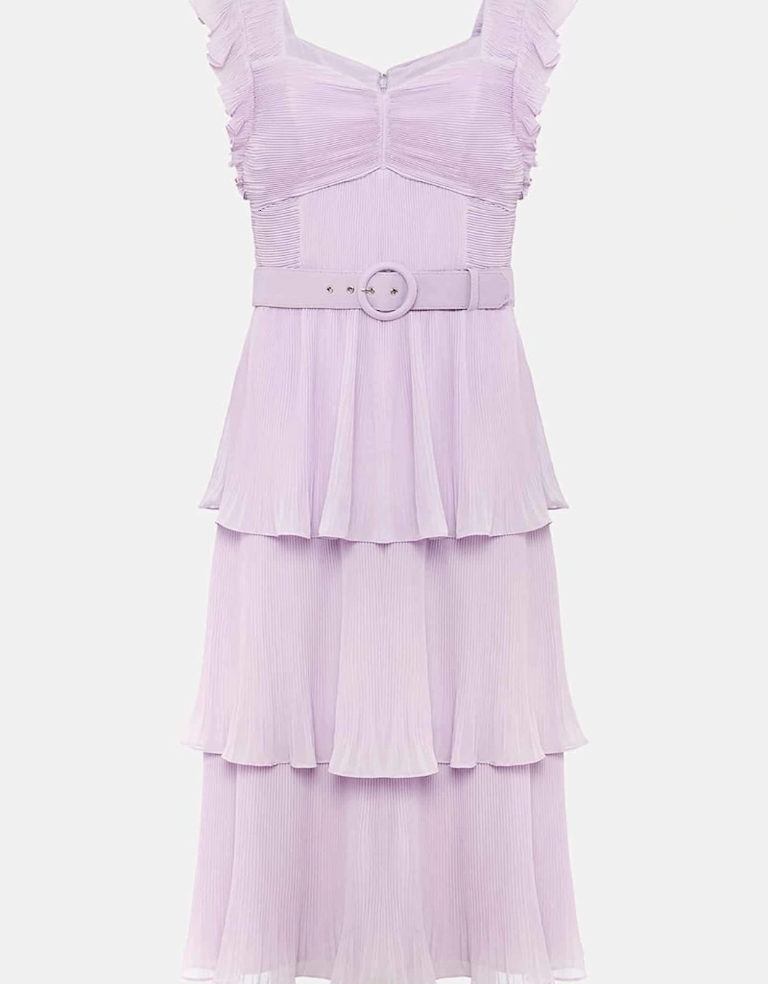 Skyler Pleated Tiered Midi Dress