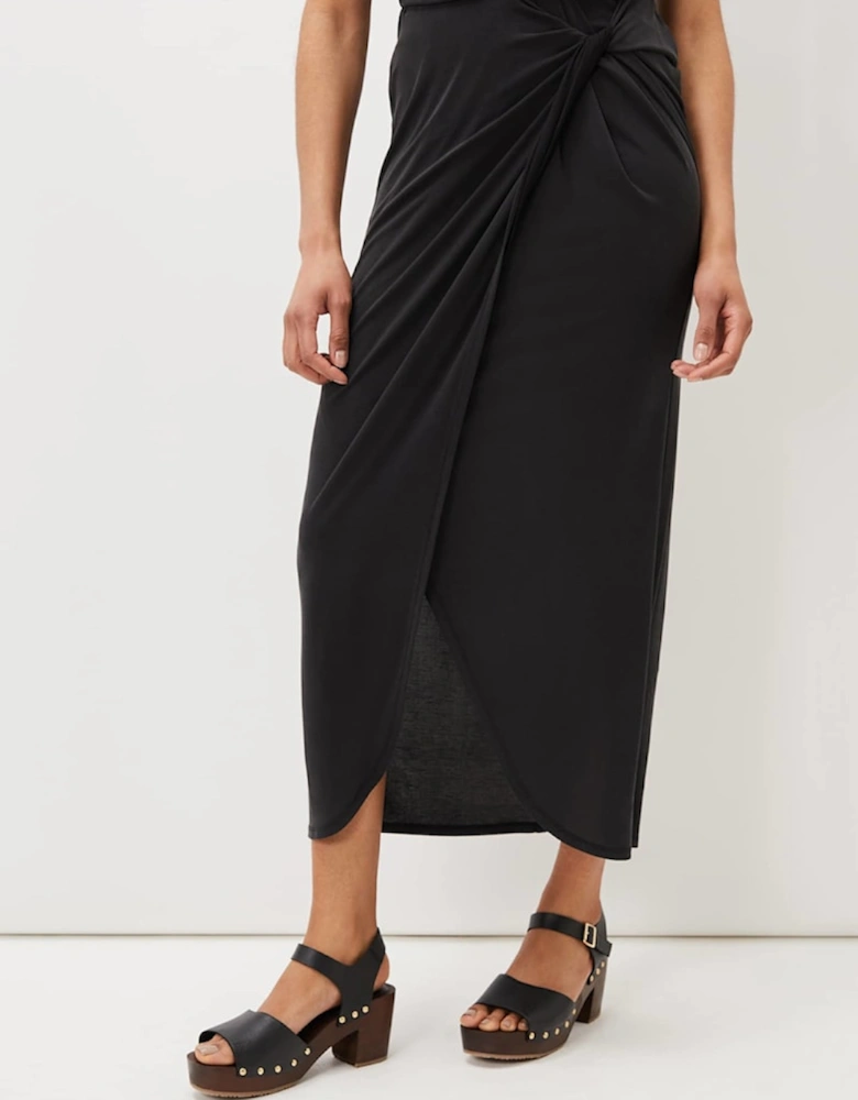 Nathalia Jersey Draped Midi Skirt