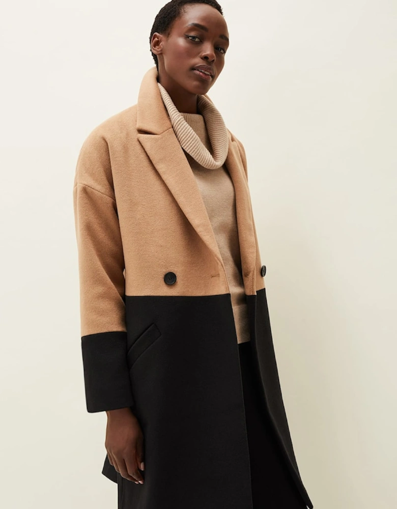 Emery Colourblock Wool Coat