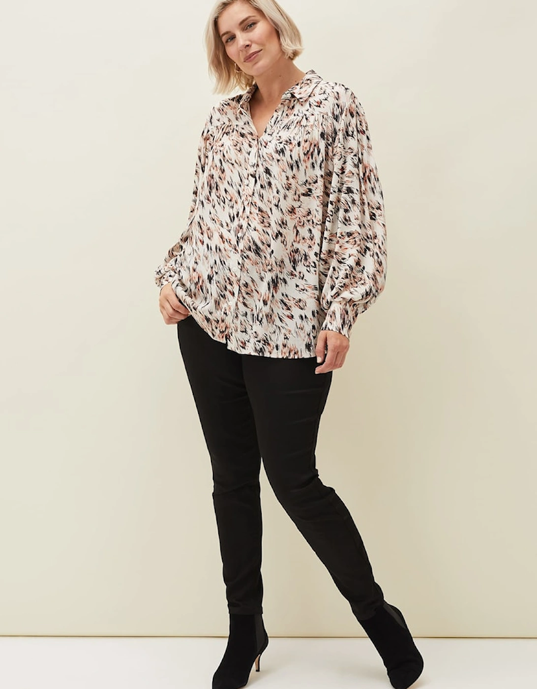 Helen Abstract Feather Print Blouse