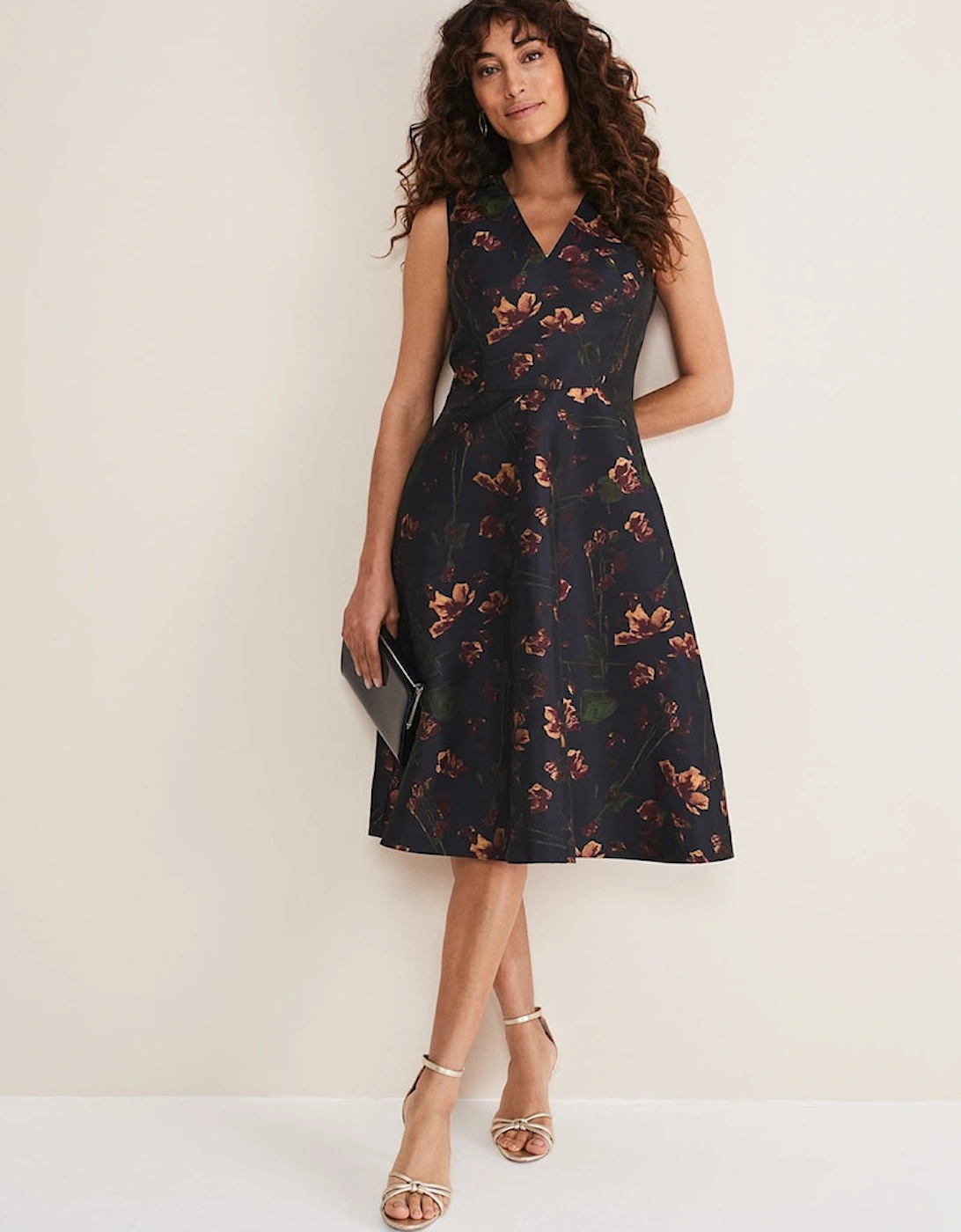 Savannah Jacquard Floral Fit And Flare Dress