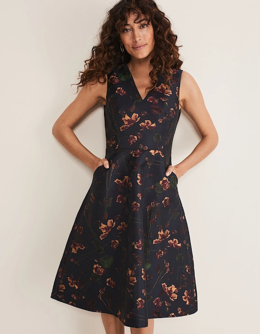 Savannah Jacquard Floral Fit And Flare Dress, 7 of 6