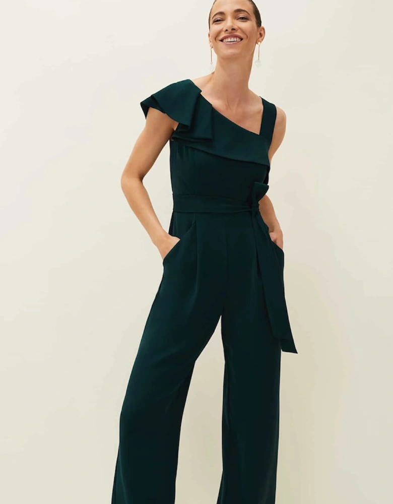 Zelda Asymmetric Belted Jumpsuit