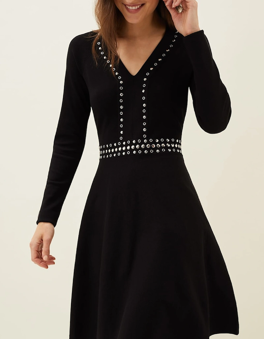 Claren Studded Knitted Dress