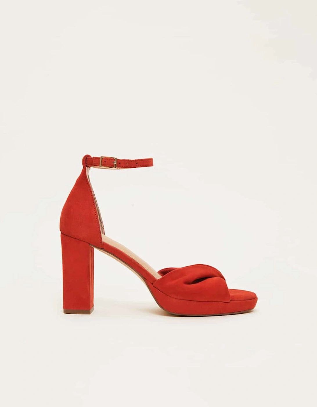 Red Suede Open Toe Heels, 8 of 7