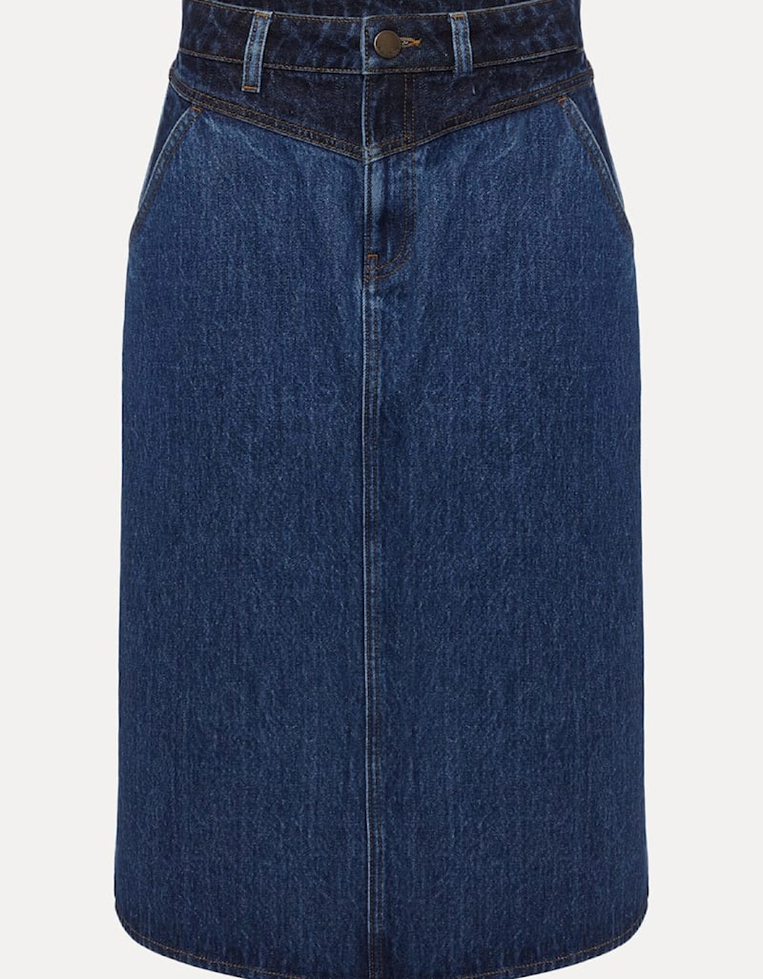 Delta Two Tone Denim Midi Skirt