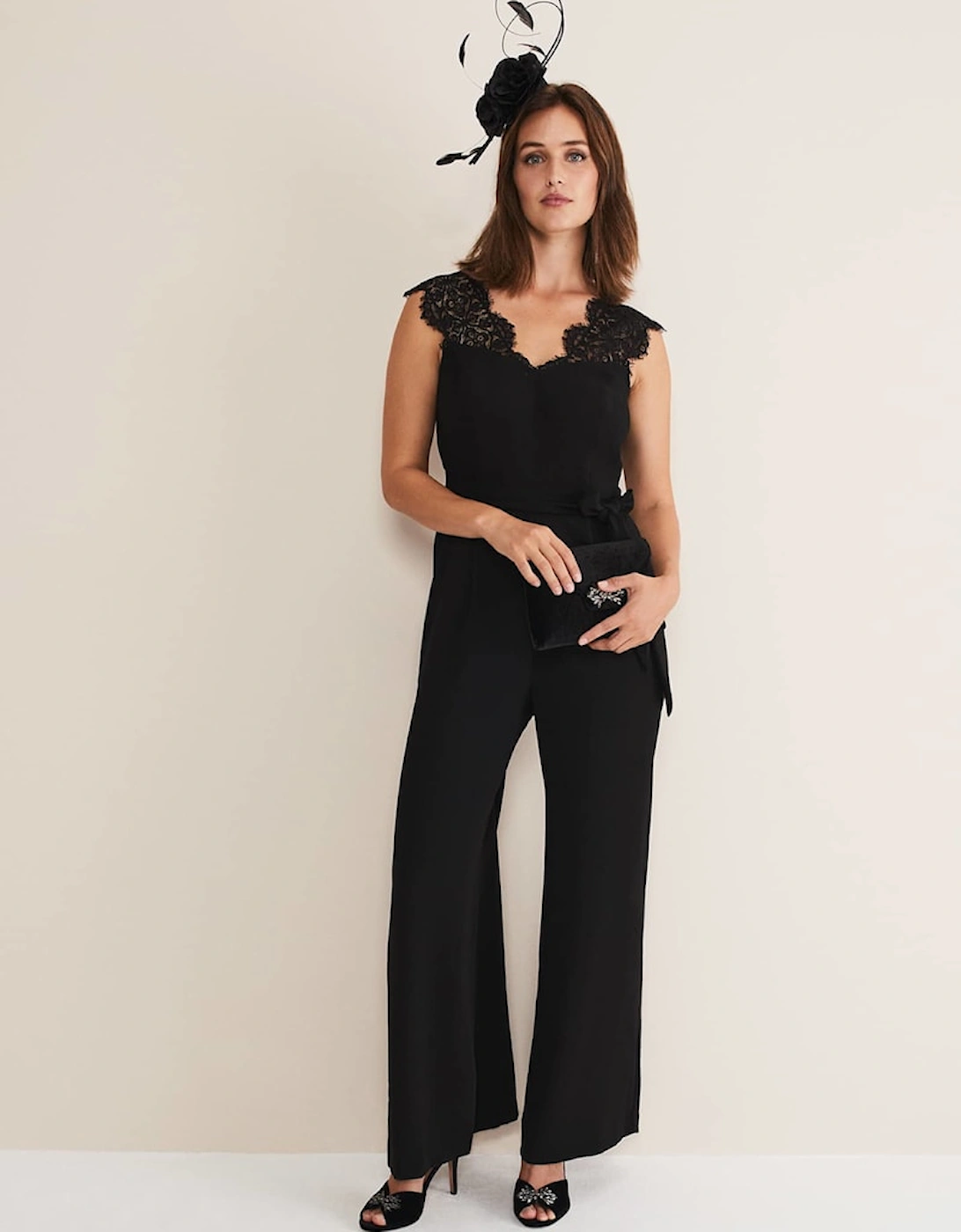 Lia Sleeveless Lace Detail Jumpsuit, 7 of 6