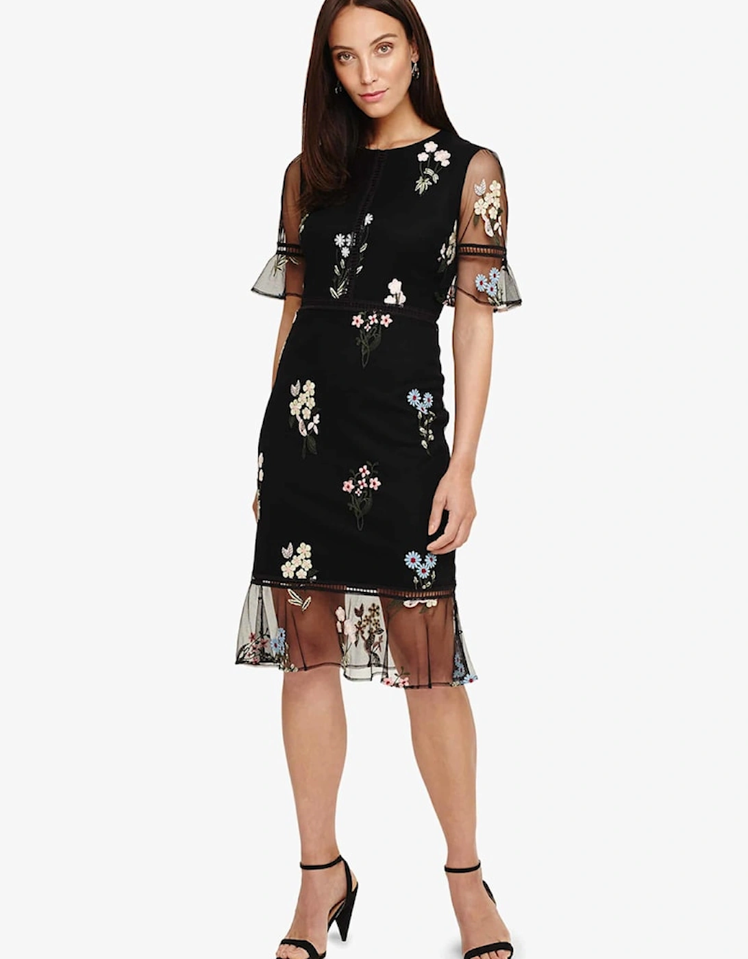 Ditsy Embroidered Dress