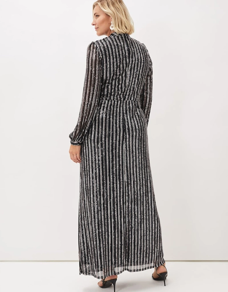 Jaylin Sequin Stripe Maxi Dress