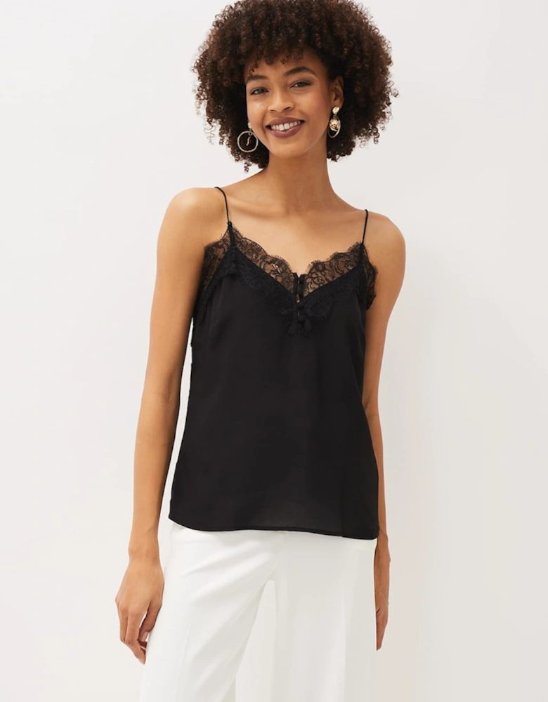 Rachael Lace Trim Silk Camisole