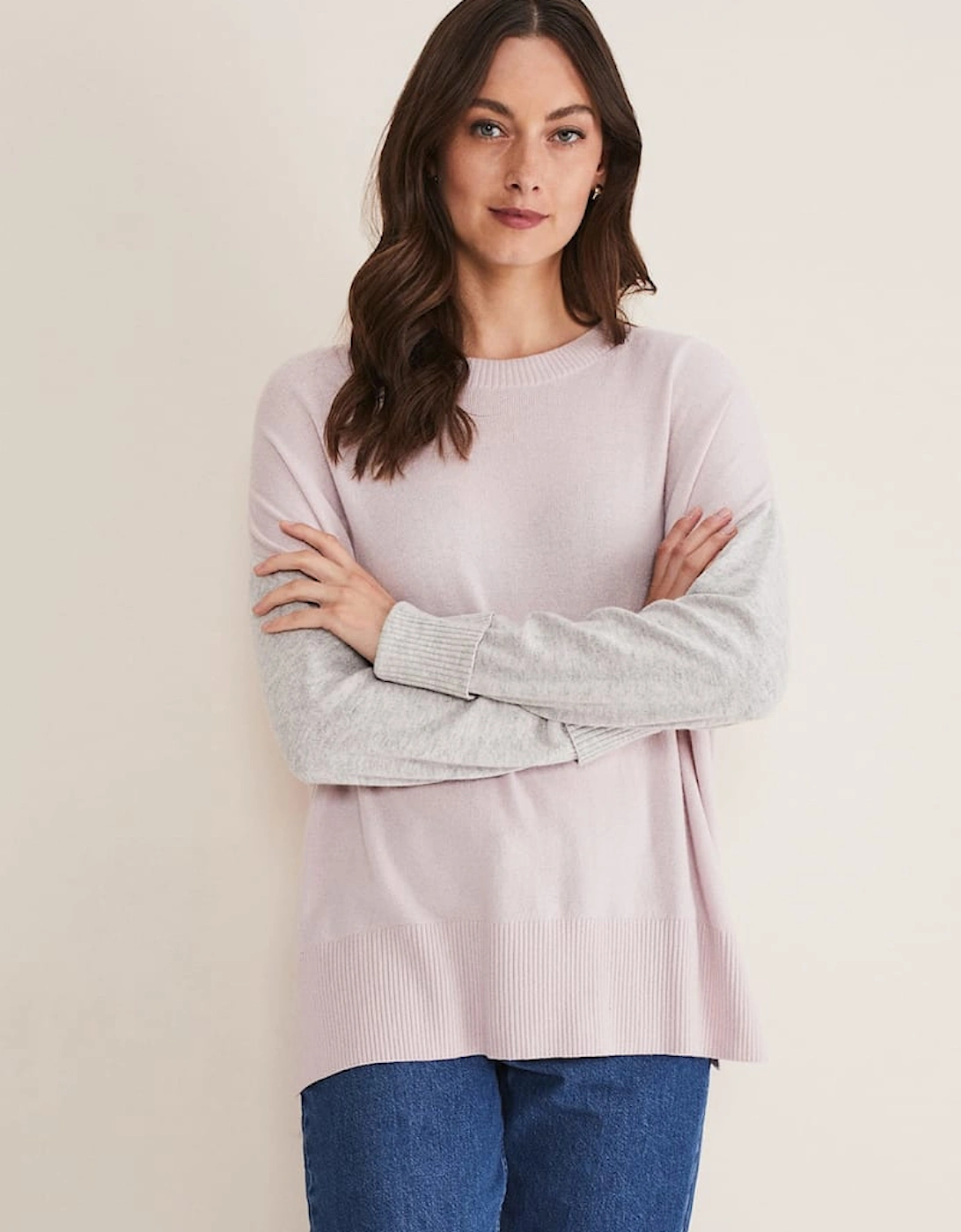 Rema Wool Cashmere Colourblock Jumper, 7 of 6