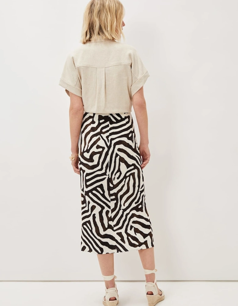Isabelle Zebra Midi Skirt