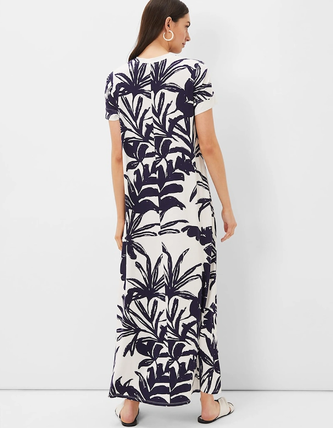 Michaela Palm Print Maxi Dress