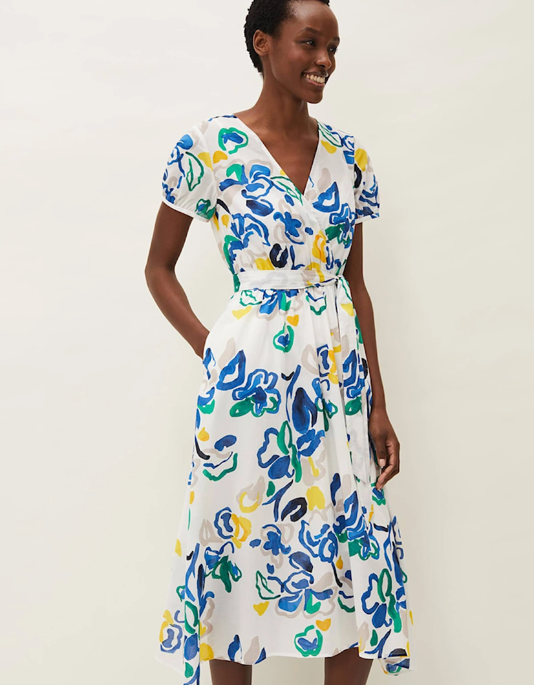 Jana Abstract Print Midi Dress, 7 of 6