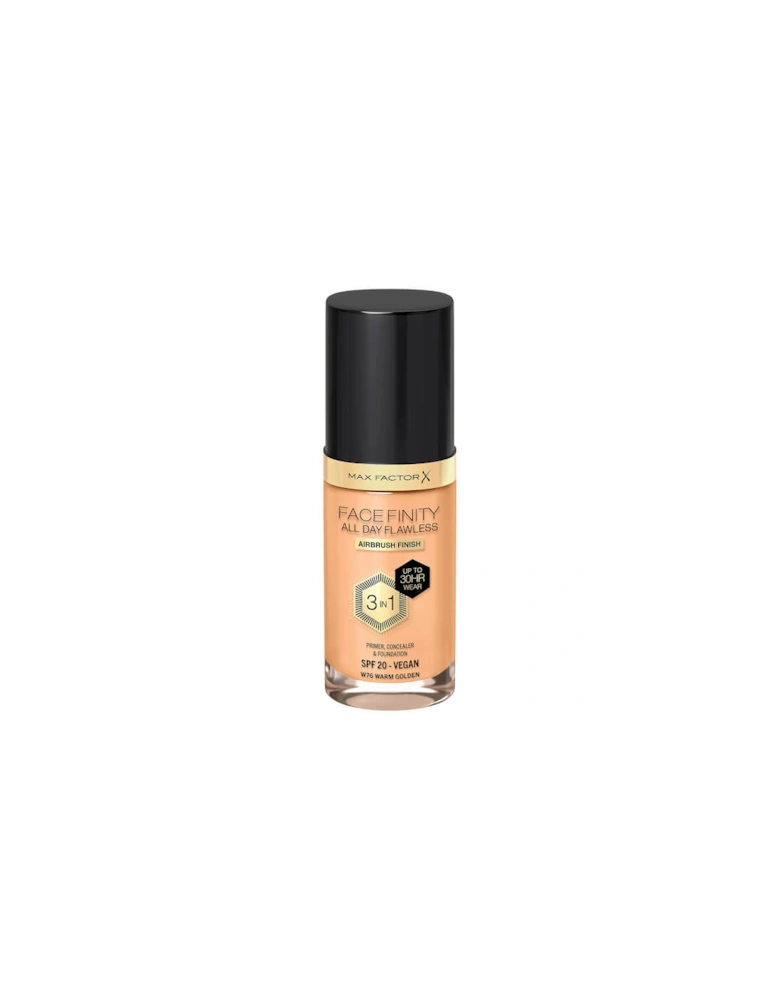 Facefinity All Day Flawless 3 in 1 Vegan Foundation - W76 Warm Golden