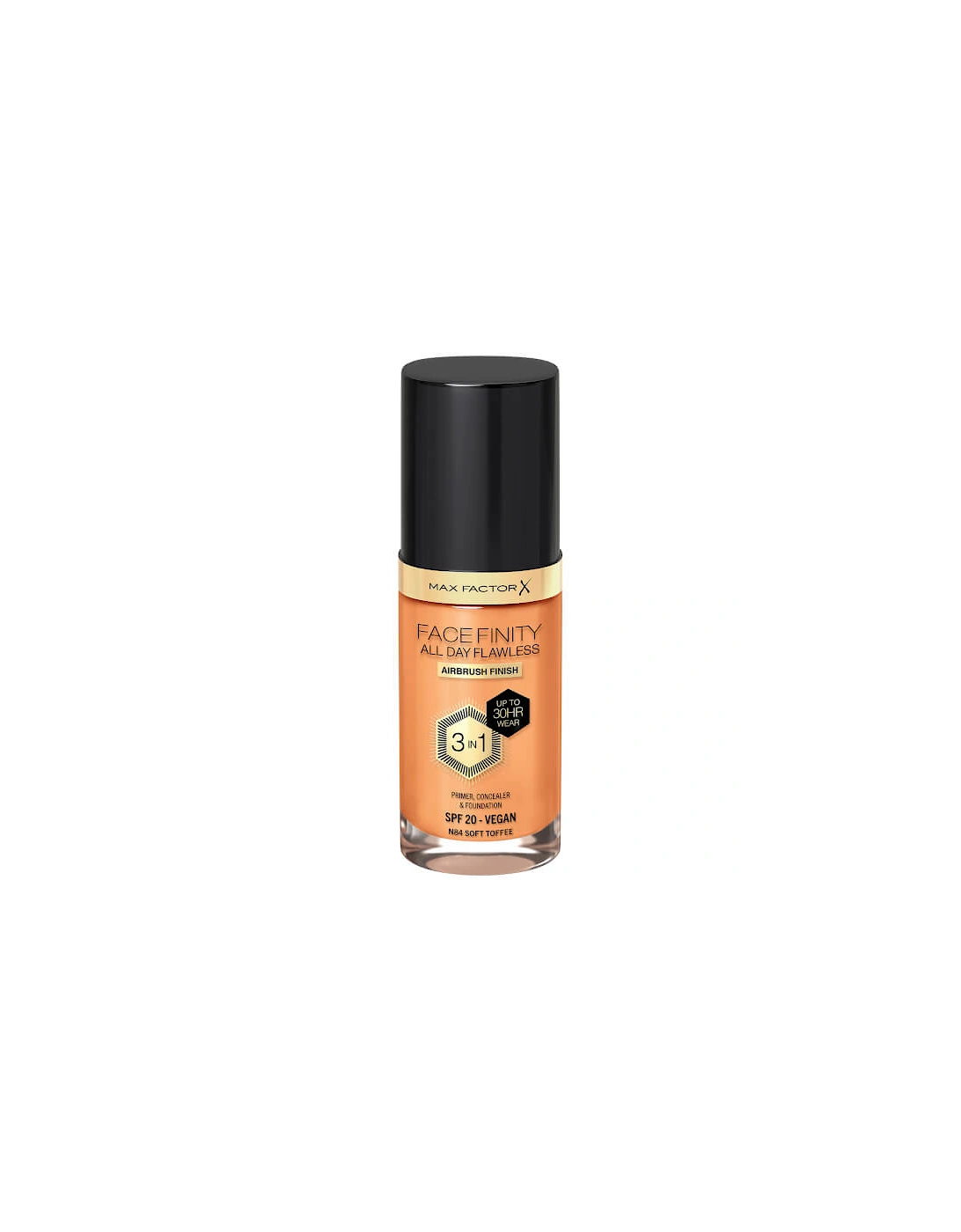 Facefinity All Day Flawless 3 in 1 Vegan Foundation - N84 Soft Toffee, 2 of 1