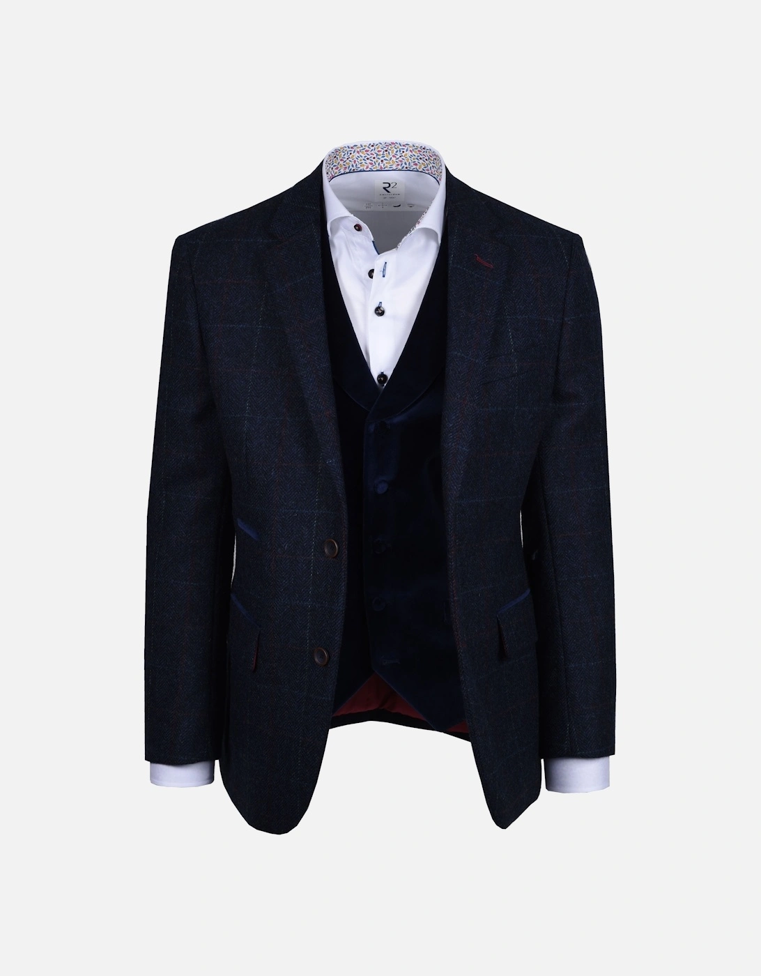 Mazelli Jacket And Waistcoat Blue Red Check, 6 of 5