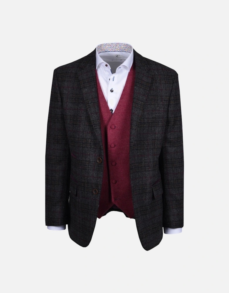 Jacket Charcoal Plum Check