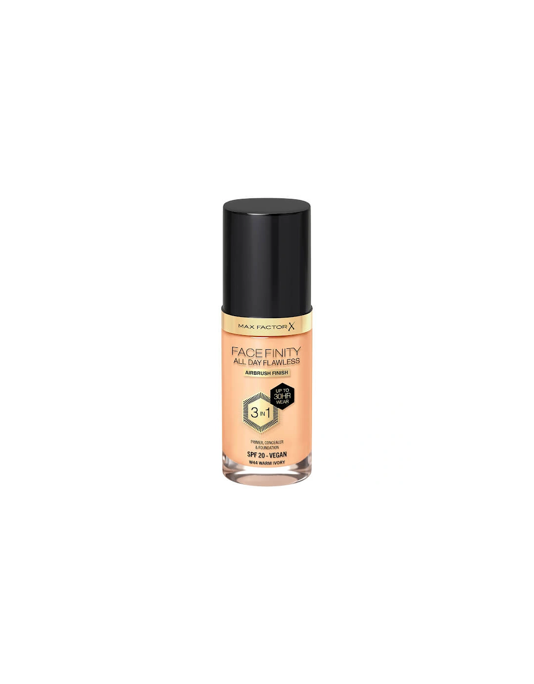 Facefinity All Day Flawless 3 in 1 Vegan Foundation - W44 Warm Ivory, 2 of 1