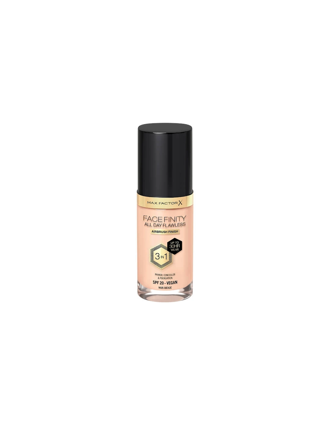 Facefinity All Day Flawless 3 in 1 Vegan Foundation - N55 Beige, 2 of 1
