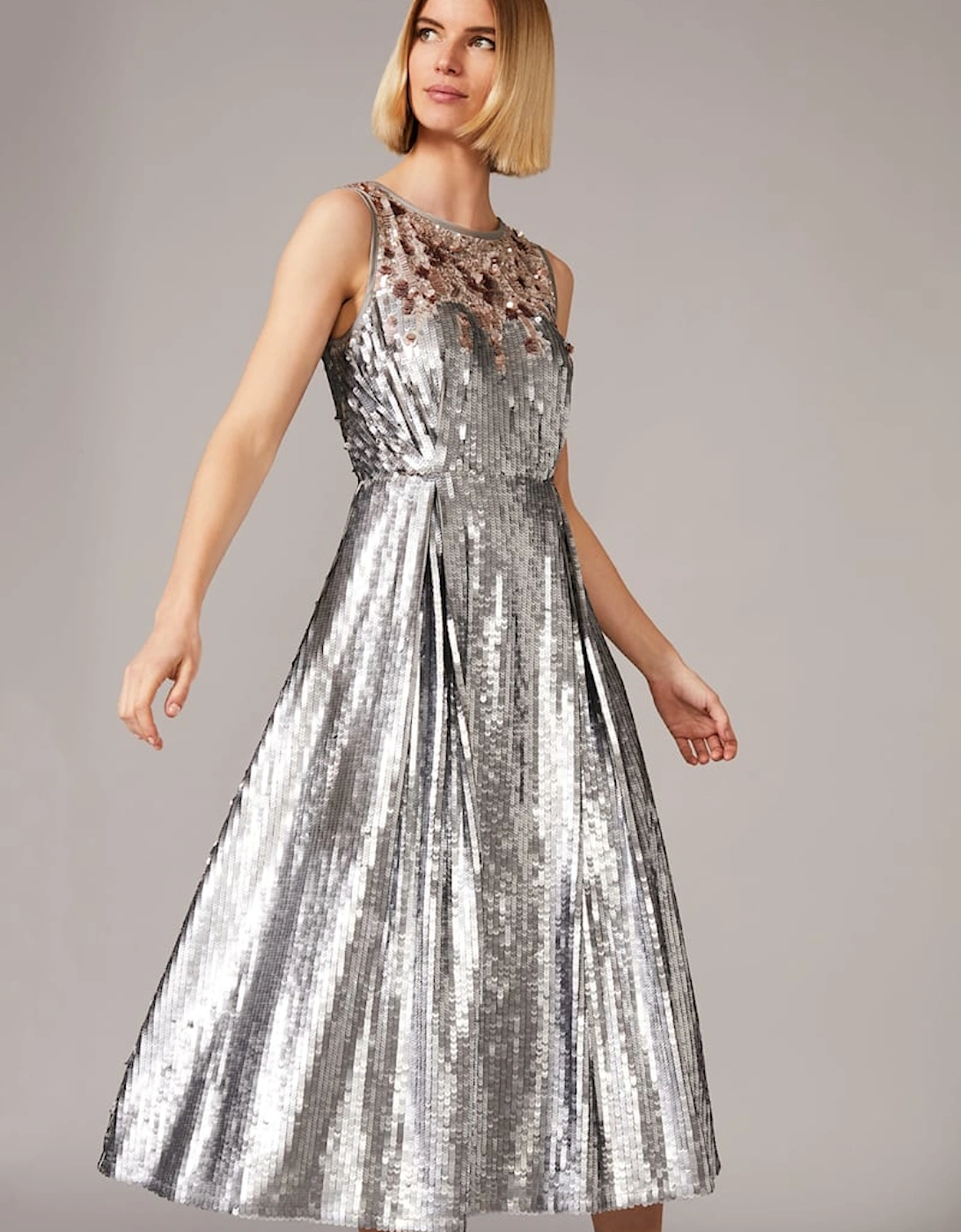 Lainey Shimmer Sequin Midi Dress, 2 of 1