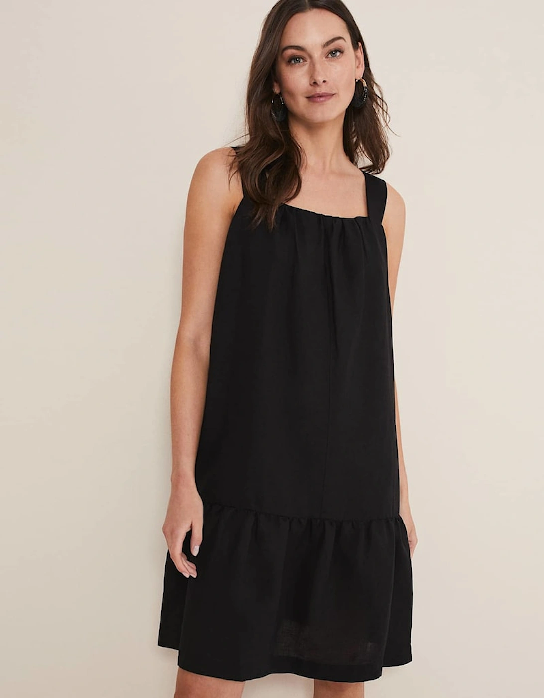 Mandy Strappy Linen Bow Back Swing Dress, 7 of 6