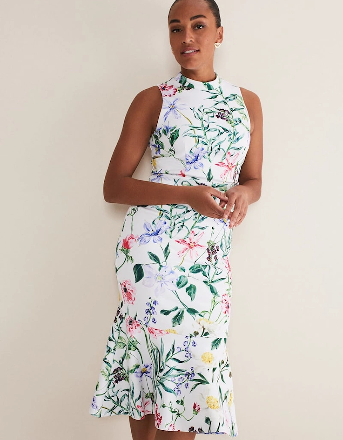 Tina Floral Fit And Flare Midi Dress, 7 of 6