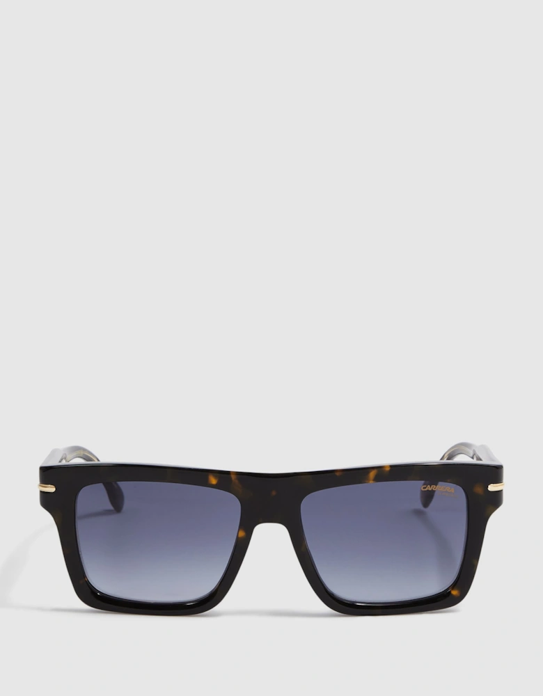 Carrera Eyewear Rectangular Tortoiseshell Sunglasses