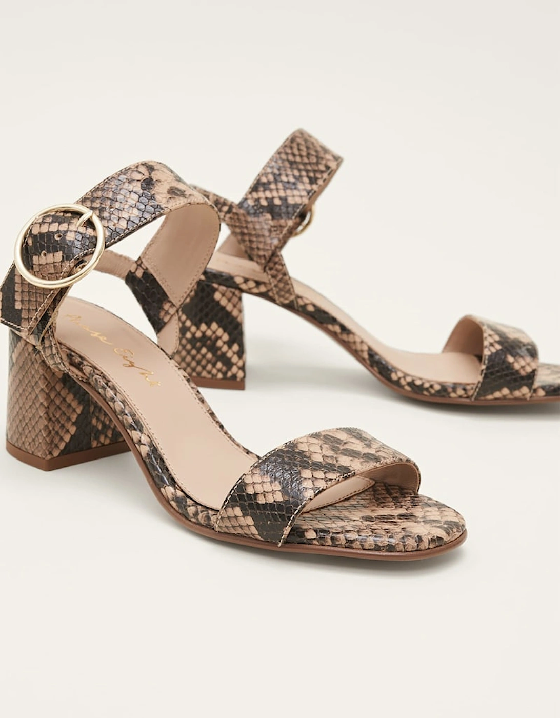 Snake Skin Leather Buckle Sandals, 7 of 6