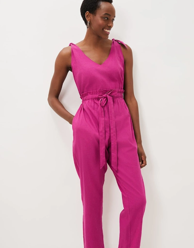 Chessie Linen Tie Jumpsuit