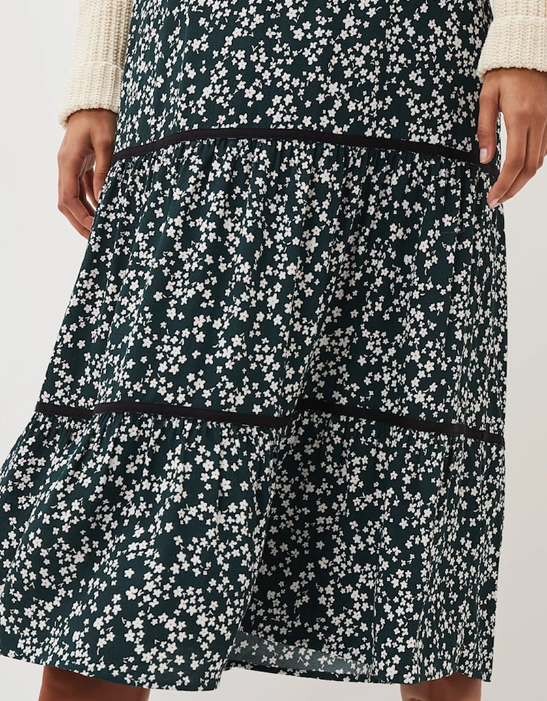Lennox Ditsy Print Tiered Maxi Skirt