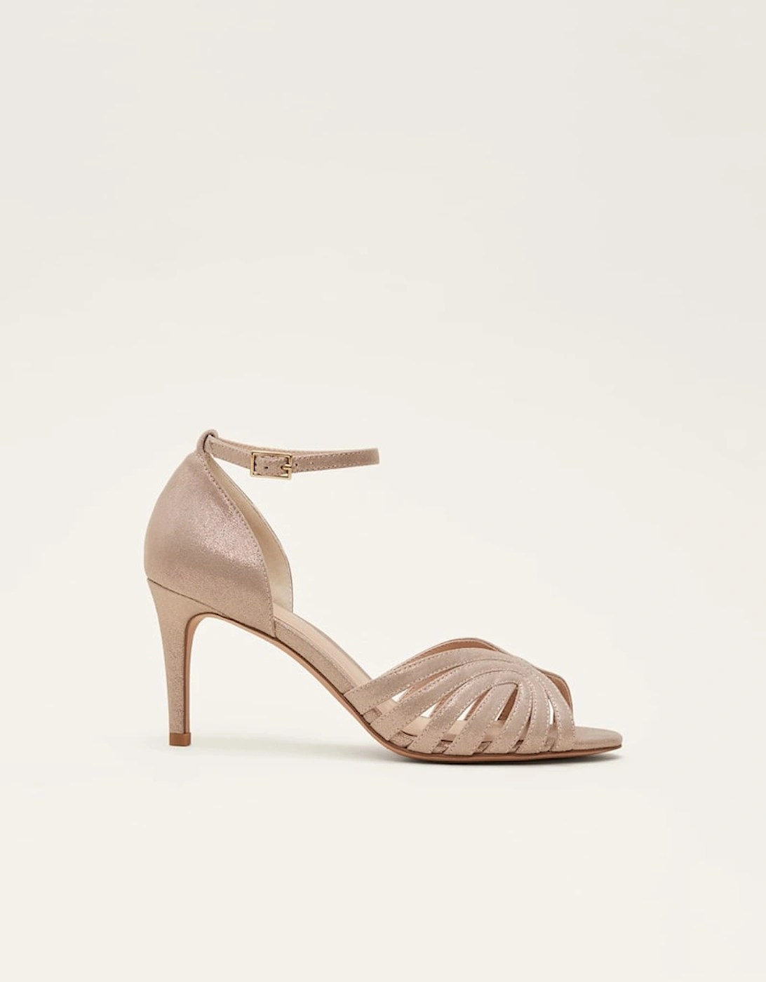 Stitched Metallic Heel Sandal, 7 of 6