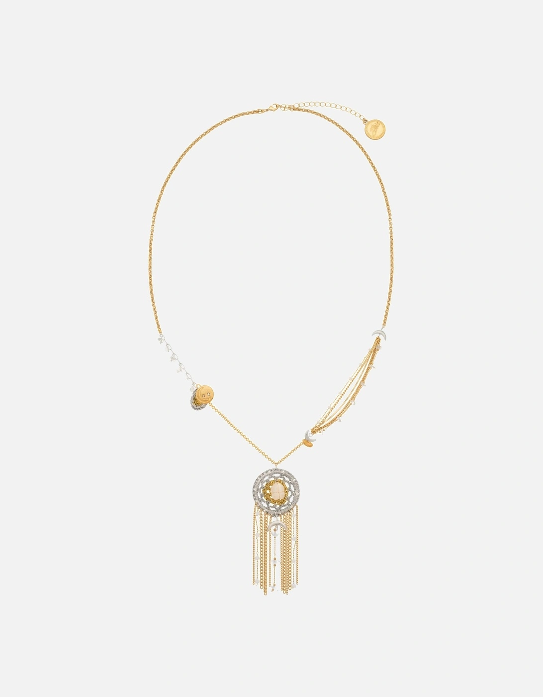 gold clearquartz dreamcatcher necklace, 4 of 3