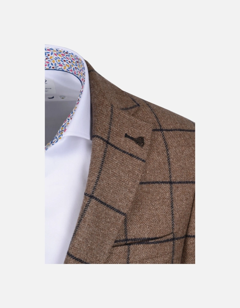 Window Pane Jacket Sand Check