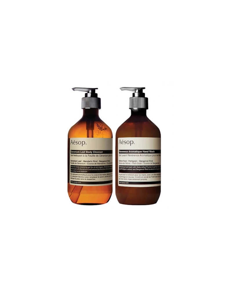 Geranium Cleanser and Reverence Hand Wash Duo (Worth £60.00) - Aesop