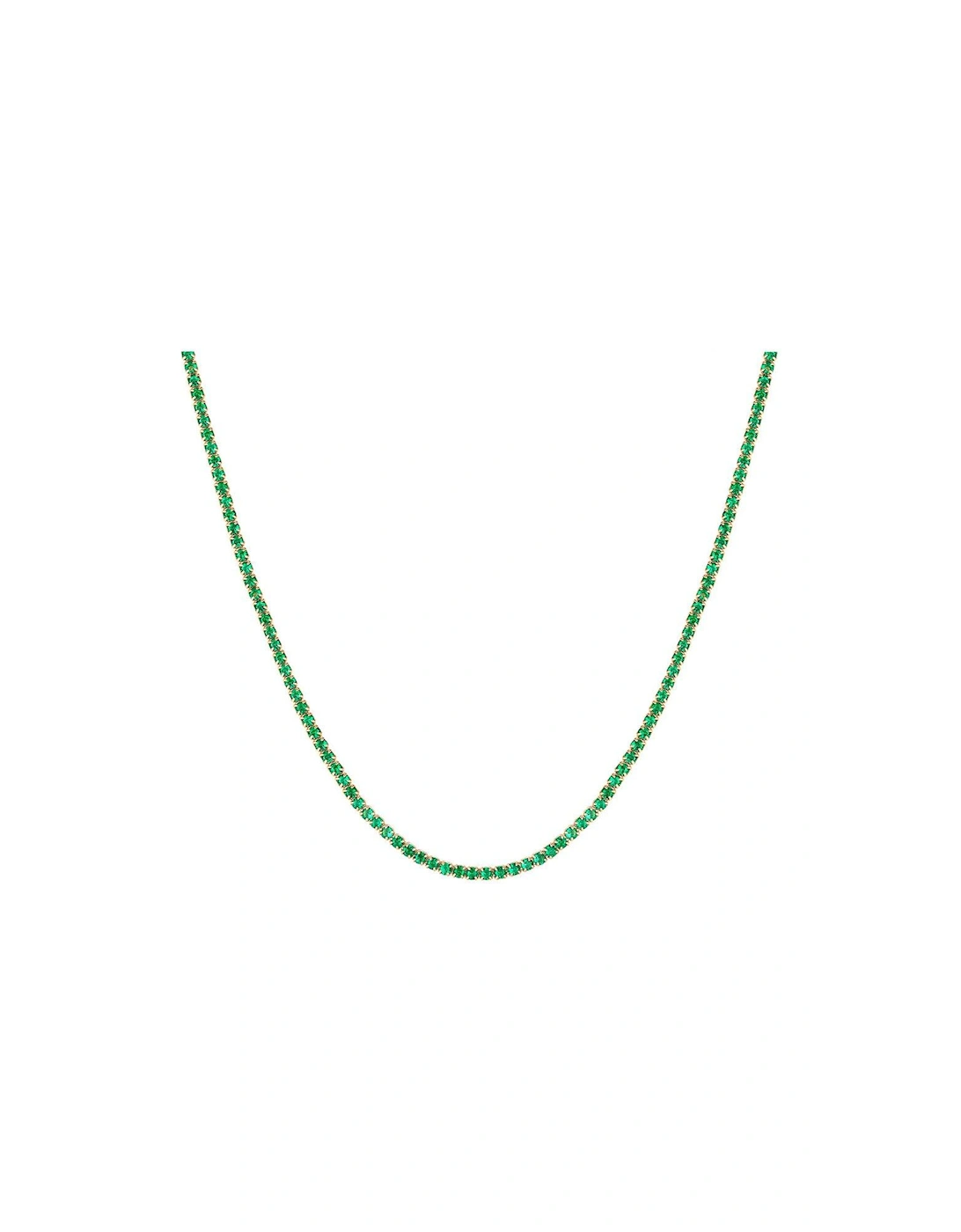 18ct Gold Plated Sterling Silver Emerald CZ Adjustable Tennis Choker Necklace, 2 of 1