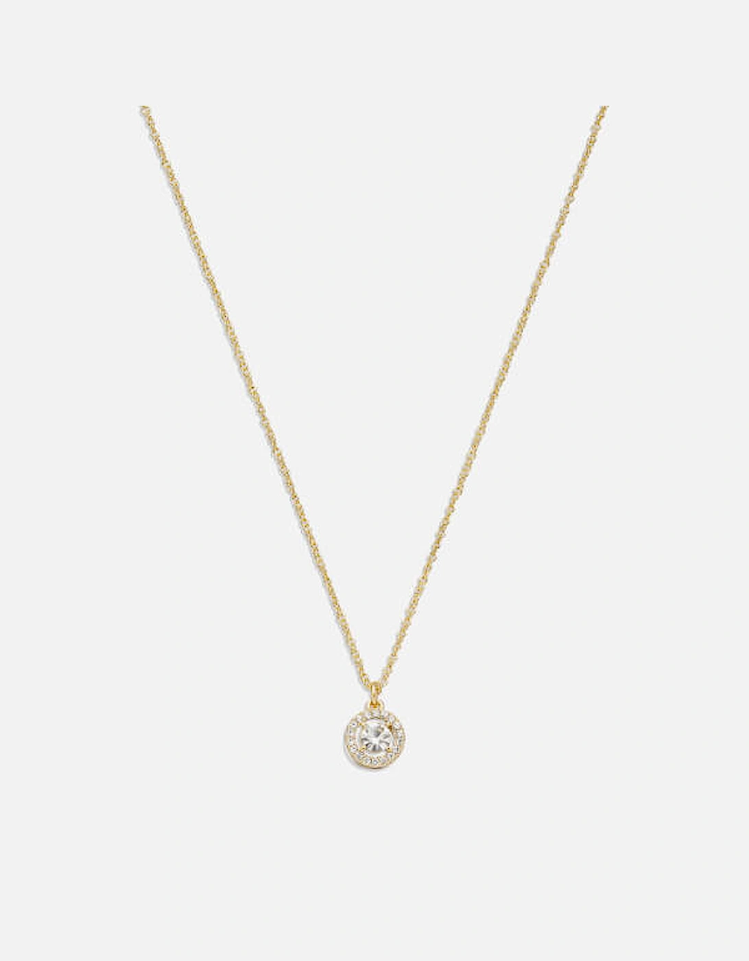 Pave Halo Pendant Gold-Plated Necklace, 2 of 1