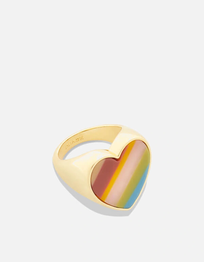 Coach-ella Rainbow Gold-Tone Signet Ring