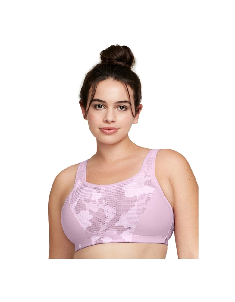 Custom Control Camo Trim Sports Bra - Pink