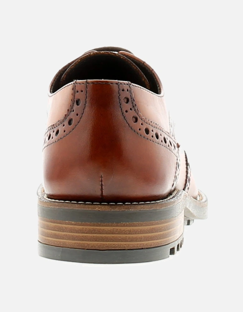 Mens Smart Shoes Danish Leather Lace Up tan UK Size