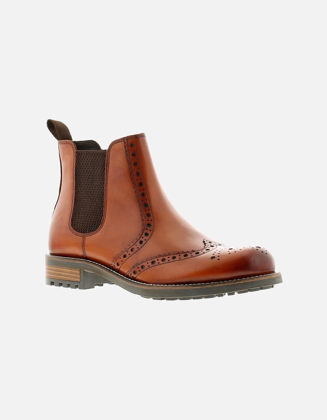 Mens Smart Boots Elgin Leather Slip On tan UK Size, 6 of 5