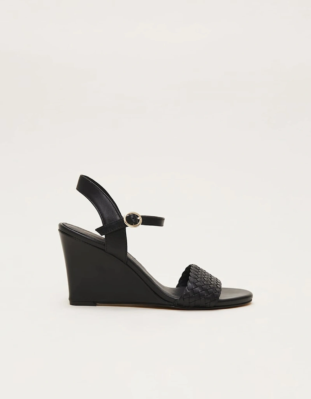 Leather Plait Strap Wedge Shoe, 2 of 1