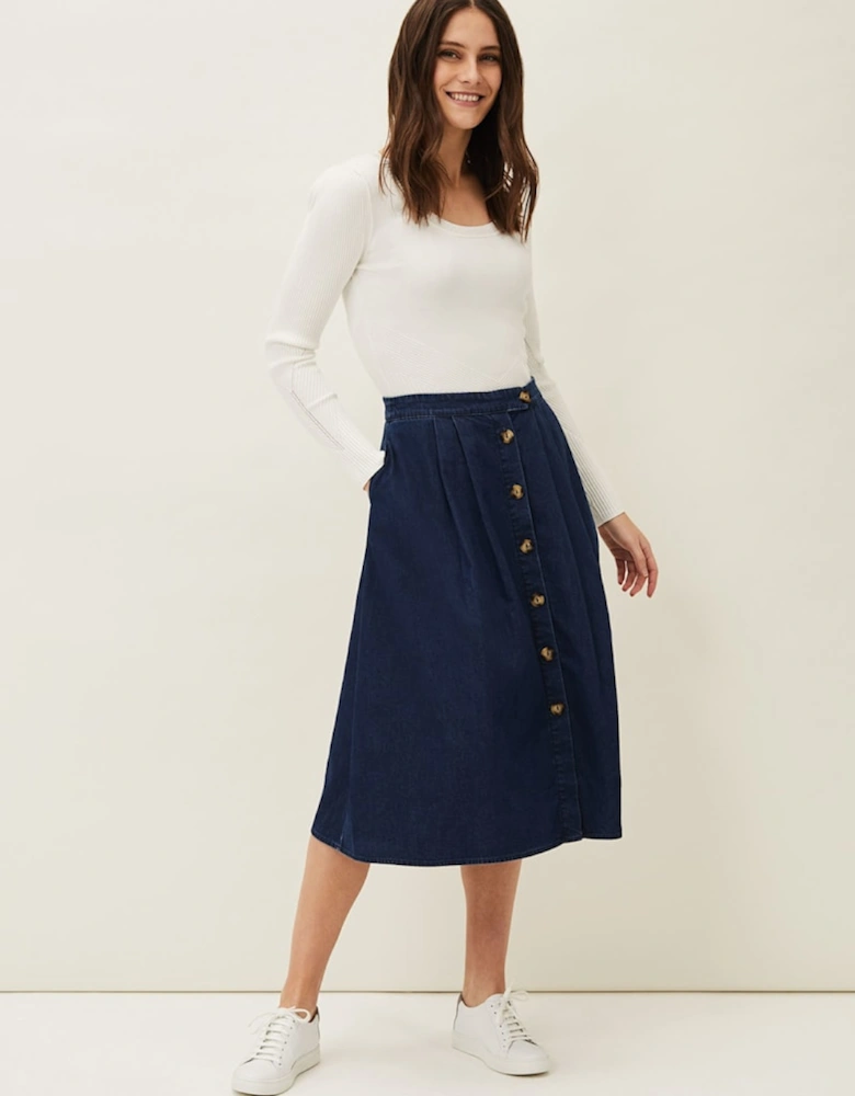 Lusia A - Line Denim Skirt